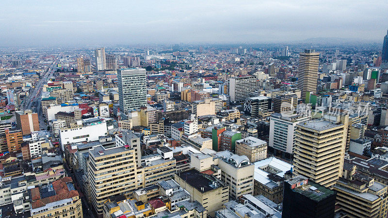 Wide angle view of Bogotà Colombia